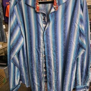 English Laundry Blue and White Striped Button Down Shirt